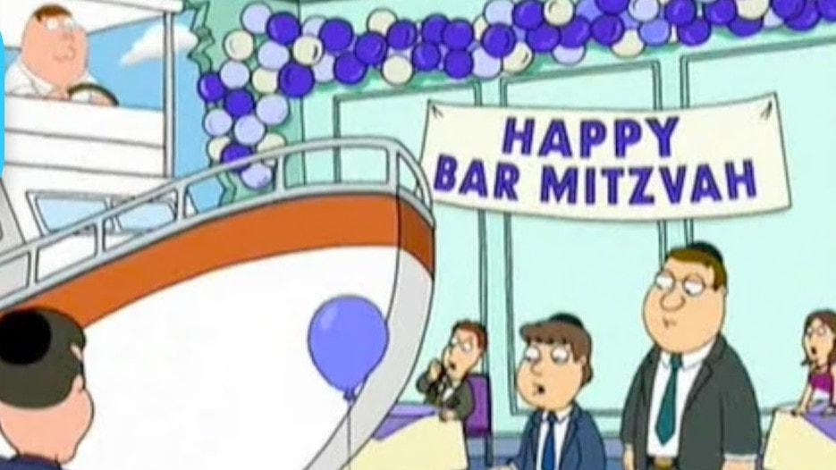 Picture is from Family Guy - Peter crashing boat into Bar Mitzvah